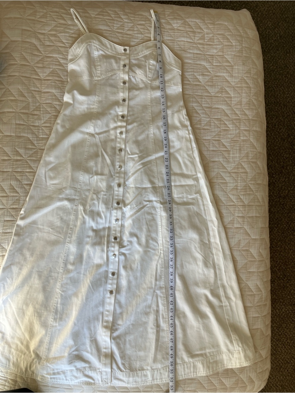NWT Free People White Button-Front A-Line Maxi Skirt - Picture 7 of 9